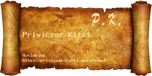 Priviczer Kitti névjegykártya